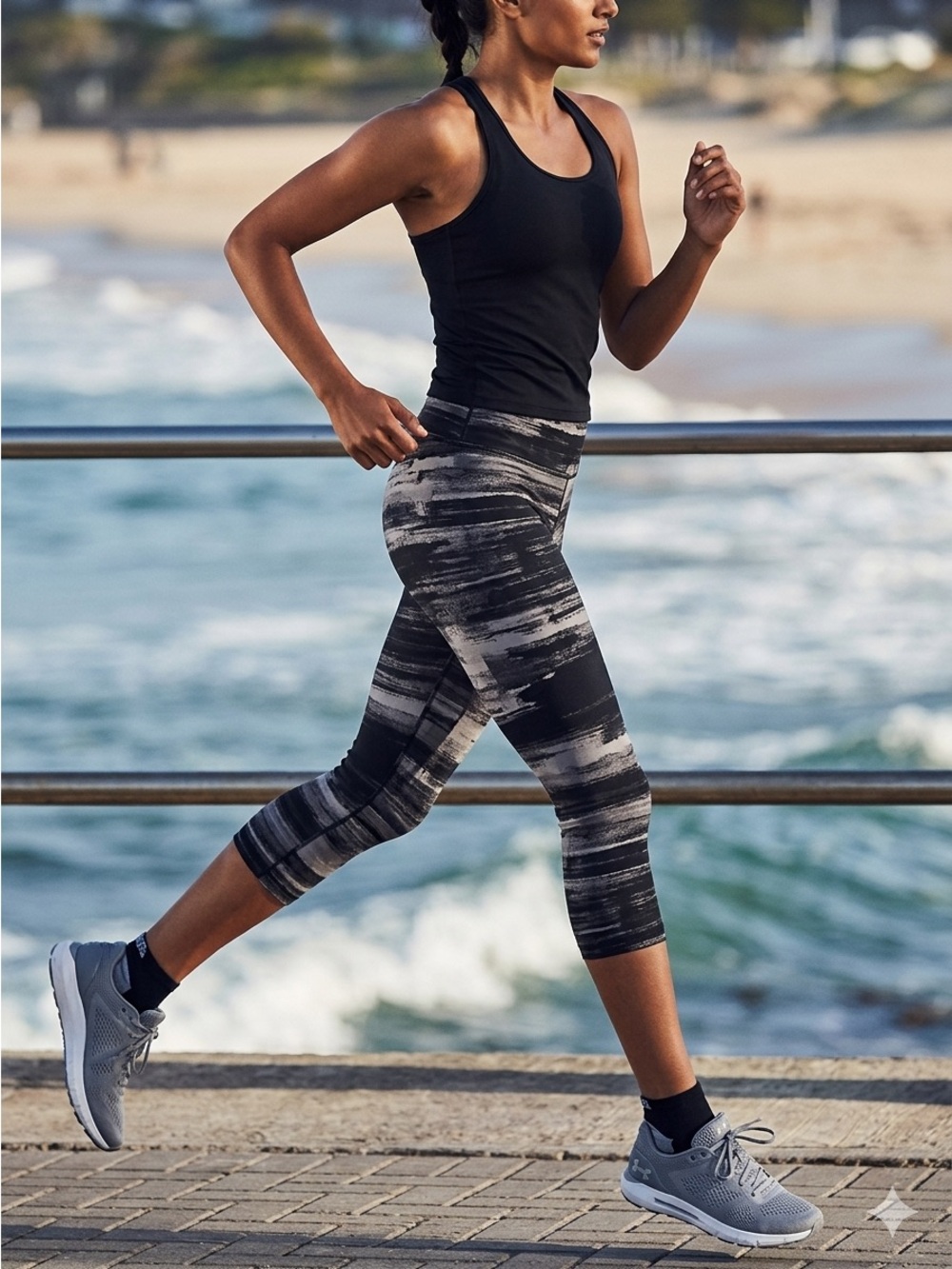 Under Armour - Black/Gray - Capri Leggings - Women’s S